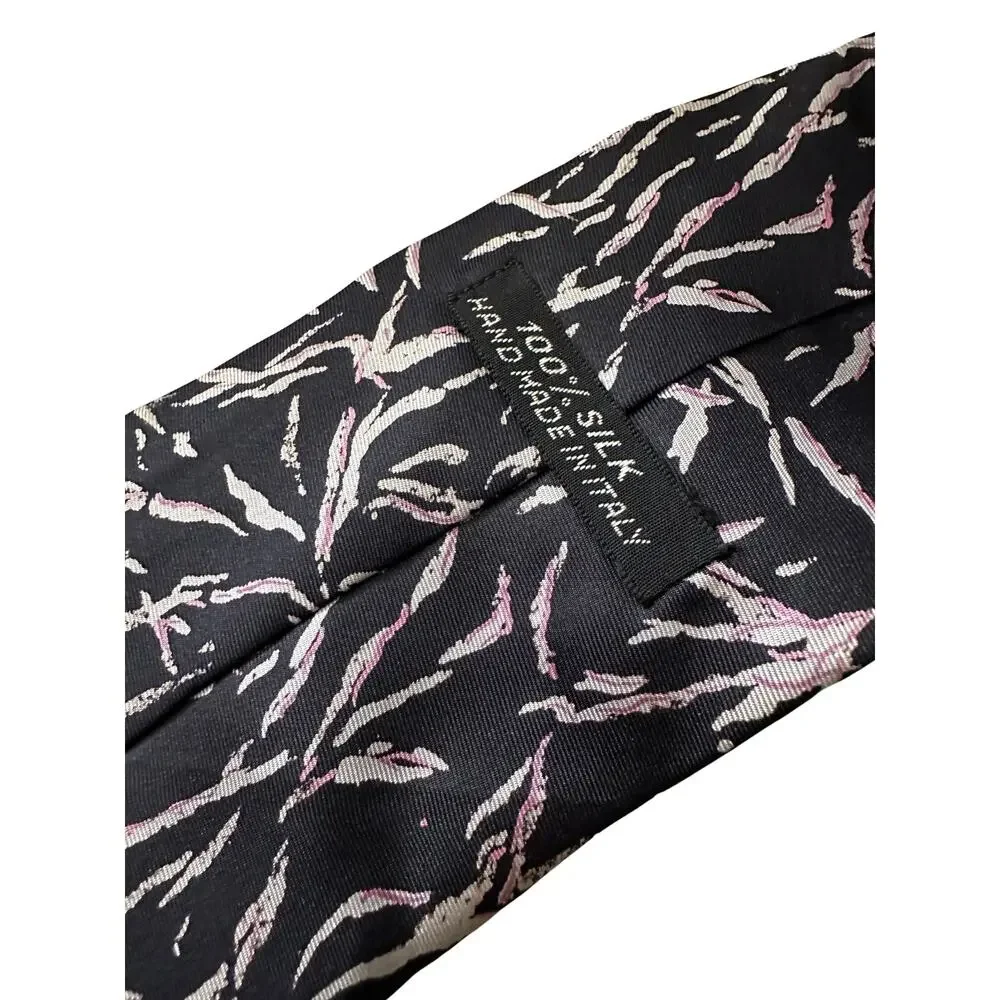 Vintage Black Bamboo Silk Necktie